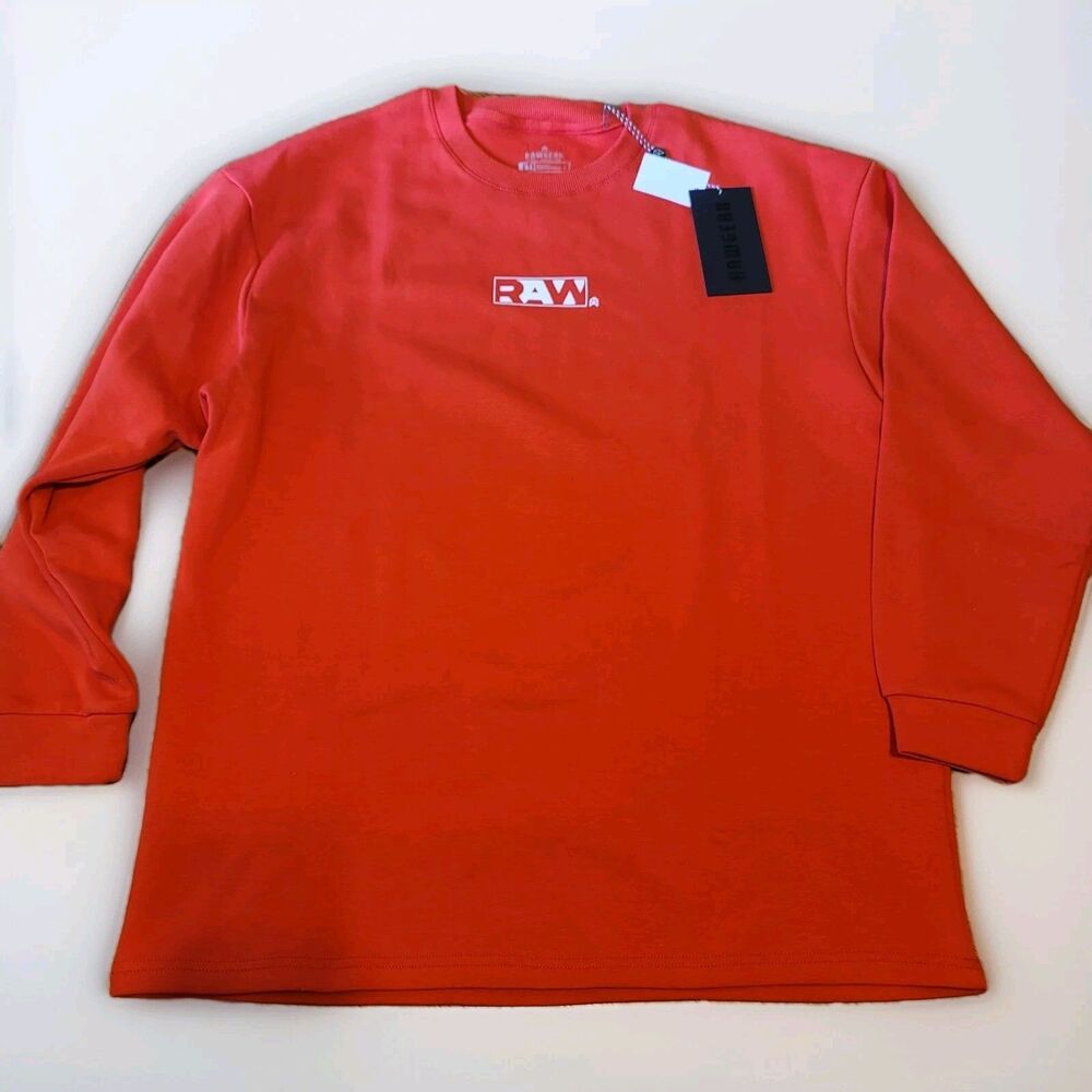 Raw Gear Sweatshirt Red Mens Med Logo New Oversize